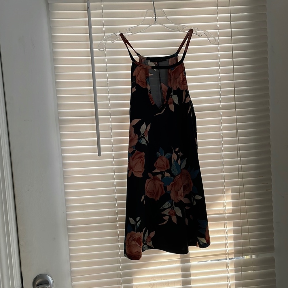 Floral black womens blouse